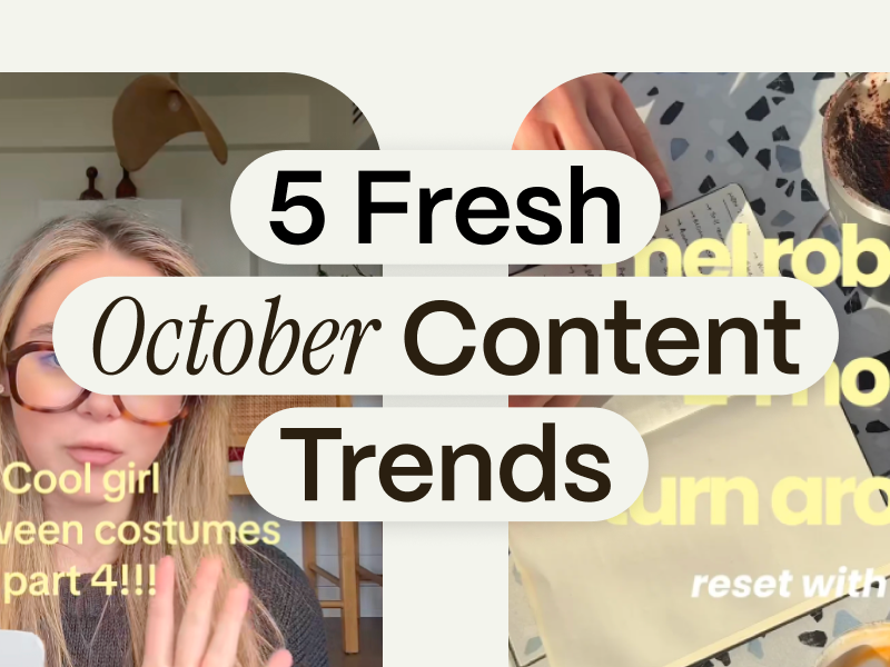 ¿Qué grabar en octubre? 5 tendencias frescas para Instagram, TikTok y Shorts